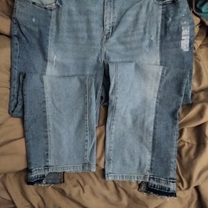 2 toned blue jeans size 22